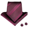 Men Silk Tie Pocket Square Cufflinks Set Neck Tie Gift for Business Wedding