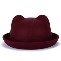 New Women Cute Cat Bear Ears Shade Devil Hat Wool Cap - sparklingselections