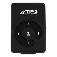 Mini Mirror Clip USB Digital Mp3 Music Player Support 8GB SD TF Card Black - sparklingselections