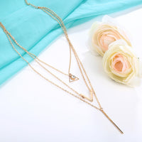 New Designing Vintage Gold Triangle Crystal Collar Pendant Necklaces - sparklingselections