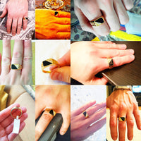 Fashion Gold Plated Black Enamel Men Finger Ring(7,8,9)