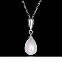 New Beautiful Silver Plated Pearl Pendant Necklace silver chain necklace and Best Necklace for Women - sparklingselections