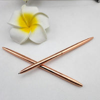 6+6 Pieces Slim Metal Gold and Rose Gold Ballpoint Pens - sparklingselections