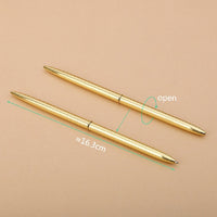 6+6 Pieces Slim Metal Gold and Rose Gold Ballpoint Pens - sparklingselections