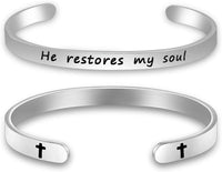 He Restores My Soul Psalm 23:3 Scripture Bracelet - sparklingselections