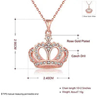 Women Classic Princess Crown Necklaces Pendant