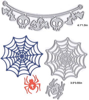 Halloween Spider Web Die Cutting For Scrapbooking And Card Making (Spider Cobweb+ Bat) - sparklingselections