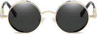 Vintage Steampunk Polarized Metal Circle Unisex Sunglasses