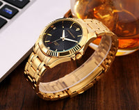 New Military Dial Gold Watch Quartz Wristwatches For Men High Quality Gold Luxury, Party, Weddings Watches - sparklingselections