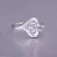 Silver Plated Copper Design Heart Wedding Ring for Men and Women - sparklingselections