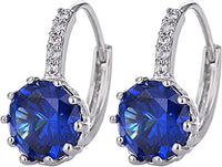 Luxury Cubic Zircon Charm Flower Stud Earrings For Women Teardrop Crystal Rainbow Drop Dangle Earrings