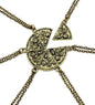 Antique Silver Pizza Shape Pendant Necklace 6pcs for 6 Friends Gift Necklace For Women