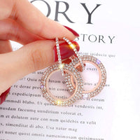 Fashion New Circle Paved Zircon CZ Stone Loop Small Hoop Earrings Gold Crystal Copper Alloy Round Trendy Earrings