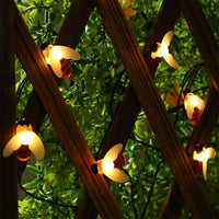 LED Solar String Honey Bee Shape Warm Light Party Decoration 30 LED 19.7ft 8 Modes Solar String Lights - sparklingselections