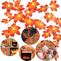 Leaves String Lights Battery Operated Thanksgiving Fall Decorations Party Accessory - sparklingselections