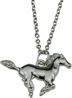 Antique Silver Plated Vintage Horse Pendant Necklace Women Silver Color Animal Necklace Jewelry