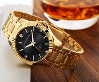 New Military Dial Gold Watch Quartz Wristwatches For Men High Quality Gold Luxury, Party, Weddings Watches - sparklingselections