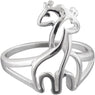 Love Dainty Couple Giraffe Sterling Silver Rings for Women