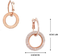 Fashion New Circle Paved Zircon CZ Stone Loop Small Hoop Earrings Gold Crystal Copper Alloy Round Trendy Earrings