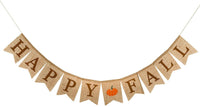 New Happy Fall Pumpkin Burlap Banner for thanksgiving Party Accessory - sparklingselections