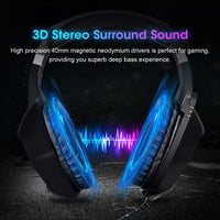 Stereo Sound  Wired Gaming LED Lights Bass Stereo Surround Sound Volume Control Headset for Computer