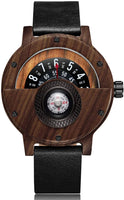 Novelty Lightweight Handmade Wood Turntable Dial Clock Wrist Watch