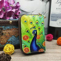 New Women Peacock Printed Pattern Leather Wallet Purse Top Quality Fashion Beautiful Wallets - sparklingselections