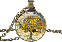 Life Tree Glass Cabochon Pendant Necklace - sparklingselections