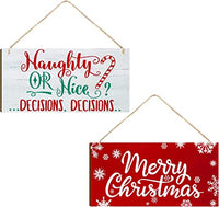 Beautiful Hanging Naughty or Nice Decisions & Merry Christmas for Wall and Door Decoration