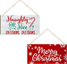 Beautiful Hanging Naughty or Nice Decisions & Merry Christmas for Wall and Door Decoration