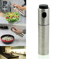 Silver Stainless Steel Spice Container Oil Vinegar Spraying Bottle - sparklingselections