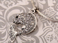 Antique Fish Pendants Necklace For Women Colored Rhinestone Crystal Necklace Jewelry - sparklingselections