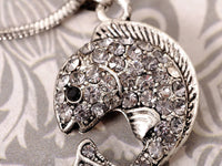 Antique Fish Pendants Necklace For Women Colored Rhinestone Crystal Necklace Jewelry - sparklingselections