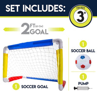 Sports Kids Soccer Goal with Ball & Pump – 24" X 16" Folding Goal - sparklingselections