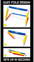 Sports Kids Soccer Goal with Ball & Pump – 24" X 16" Folding Goal - sparklingselections