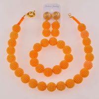 New Stylish Africa Nigeria Jewelry Set For Women's Fashion Wedding African Beads Necklace and Earrings Set - sparklingselections