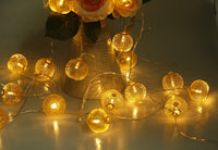 LED Globe String Lights, Decorative Lantern Lights 20 Golden Metal Balls Warm White Battery Powered led Strip Lights - sparklingselections