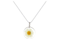 Handmade Transparent Resin Dried Flower Pendant Necklace - sparklingselections