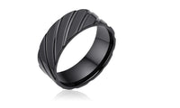 Black Twill Titanium Couple Ring Men Engagement Rings, 8 - sparklingselections