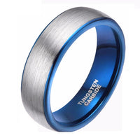 8mm Men's Brushed Silver Tungsten Carbide Ring - sparklingselections