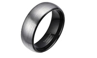 8mm Men's Dome Brushed Tungsten Carbide Ring - sparklingselections
