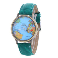 Global Travel By Plane Green Map New Watch For Ladies