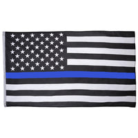 Thin Blue Line American Flag With Grommets - sparklingselections