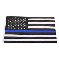 Thin Blue Line American Flag With Grommets - sparklingselections