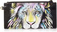 New Lion Printed Long Design Leather Wallet For Women Card Holder Polyester Zipper High Quality Wallets - sparklingselections