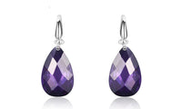 Sterling Silver Hook Purple Dangle Earrings For Women Girls - sparklingselections