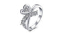 Crafted Silver Plated Heart Shape Wedding Rings For Bride