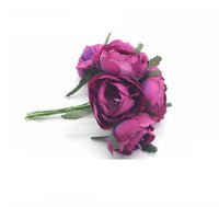 Silk Artificial flower Bouquet 6 Pcs Mini Flowers For Wedding Party Decoration - sparklingselections