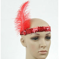 New Feather Sequin Headpiece Costume Feather Headband Party Favor - sparklingselections