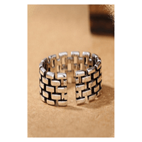 Silver Plated Watch Chain Opening Retro Tail Ring(Re-sizable) - sparklingselections
